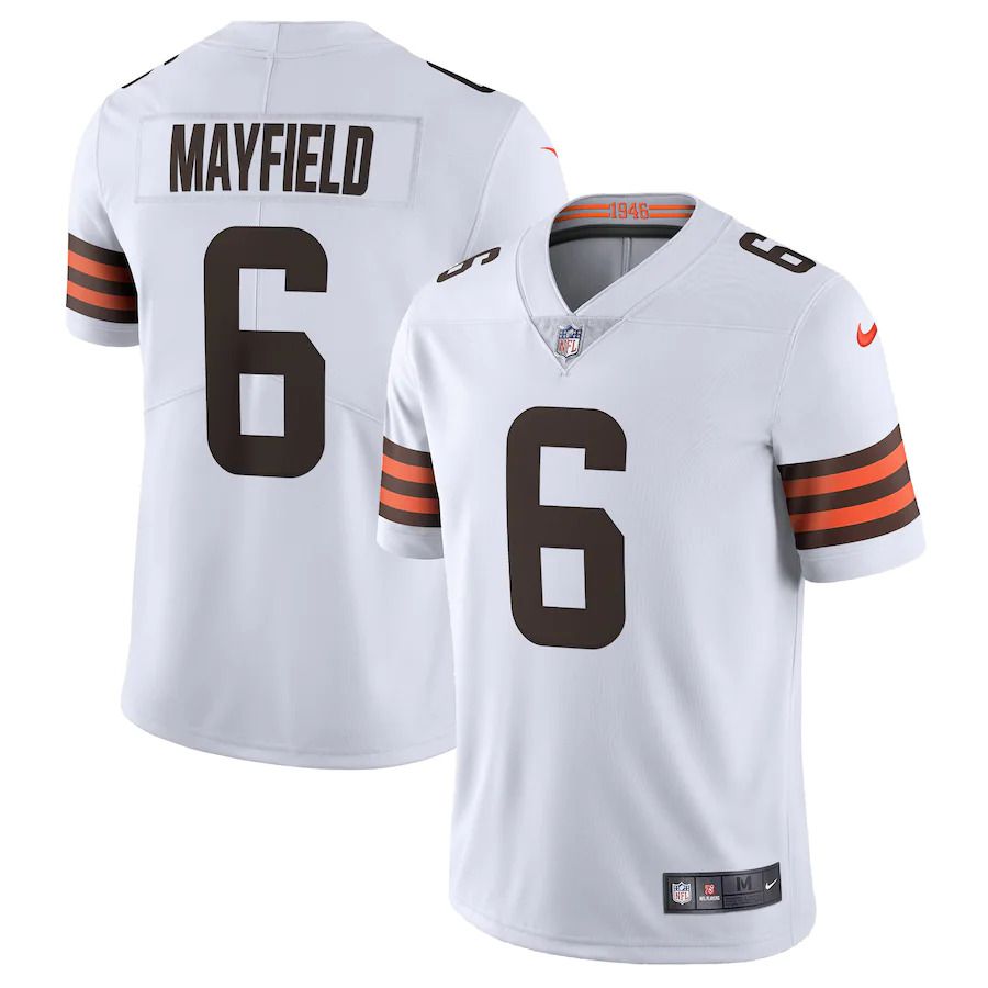 Men Cleveland Browns 6 Baker Mayfield Nike White Vapor Limited NFL Jersey